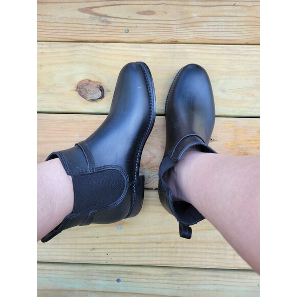 Henry Ferrera Chelsea Rain ANKLE Boots BOOTIES BLACK RUBBER WOMEN'S WOMAN'S 9 40 - Picture 2 of 16